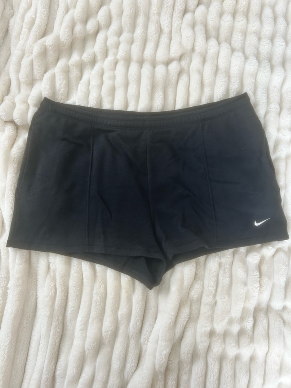 Nike Black Women's Athletic Shorts with White Swoosh